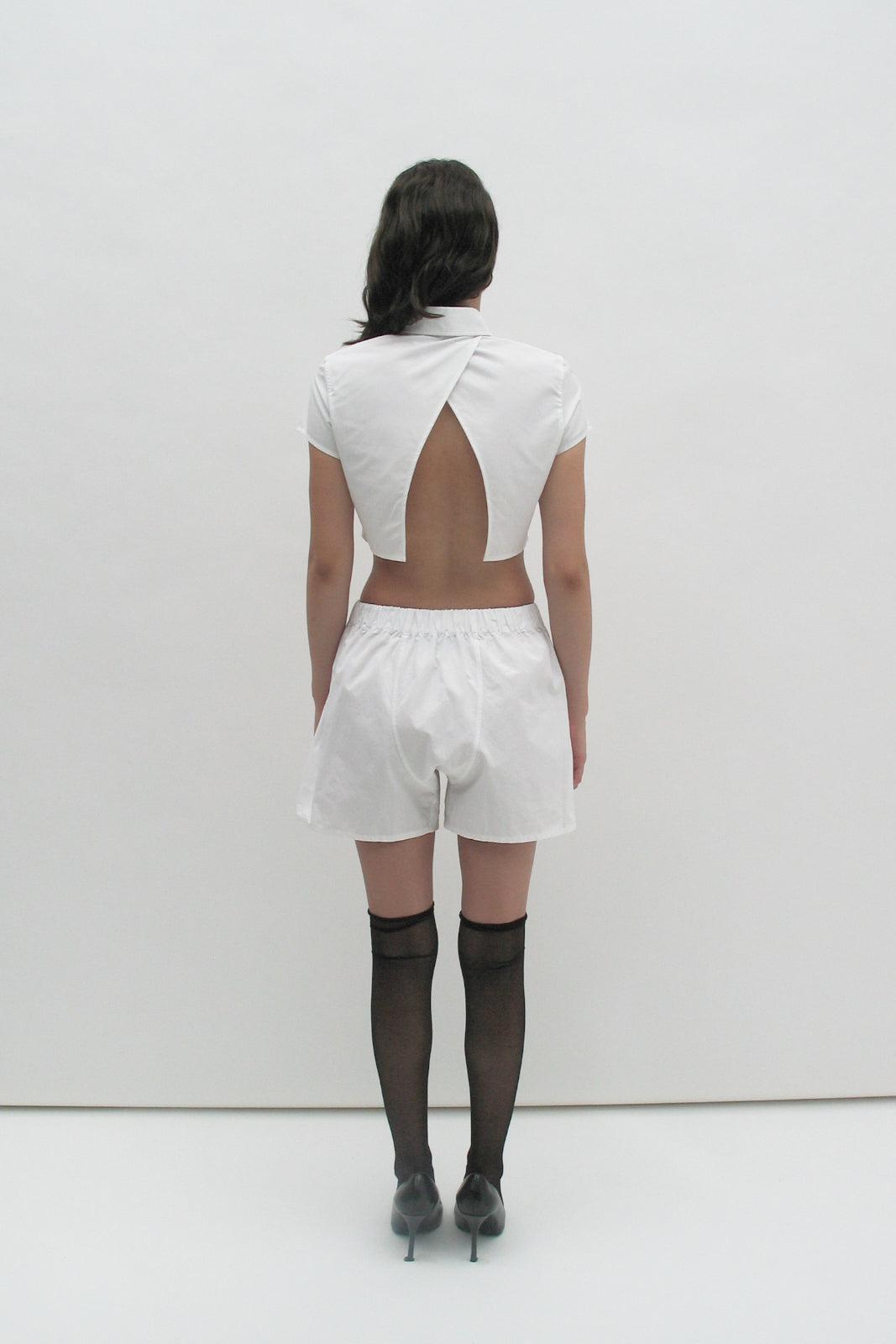White cotton shorts
