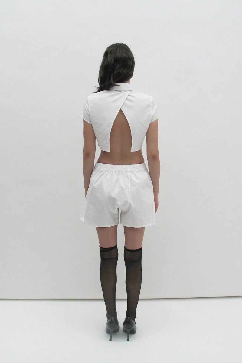 White cotton shorts