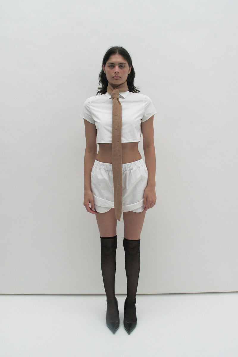 Beige tie-scarf