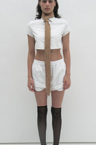 Beige tie-scarf