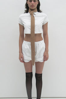 Beige tie-scarf
