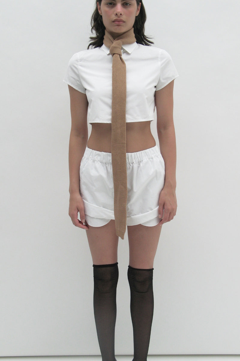 Beige tie-scarf