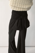 Black Wrap-Tie Pants
