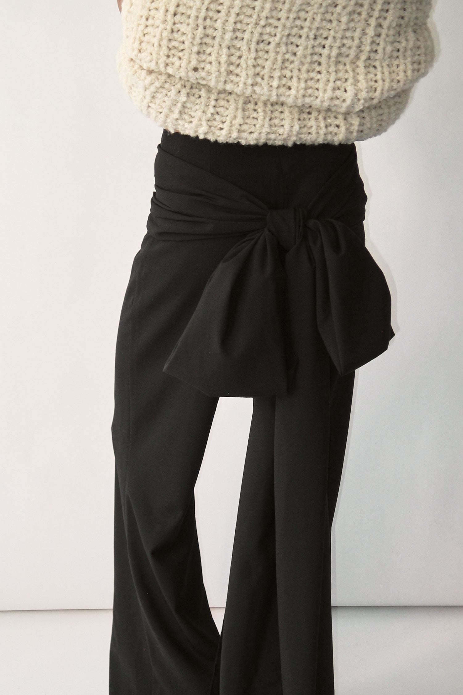 Black Wrap-Tie Pants