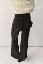 Black Wrap-Tie Pants
