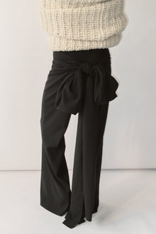 Black Wrap-Tie Pants