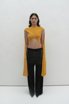 Crossover orange strap top