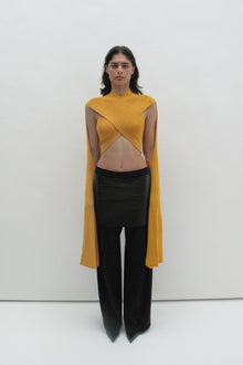 Crossover orange strap top