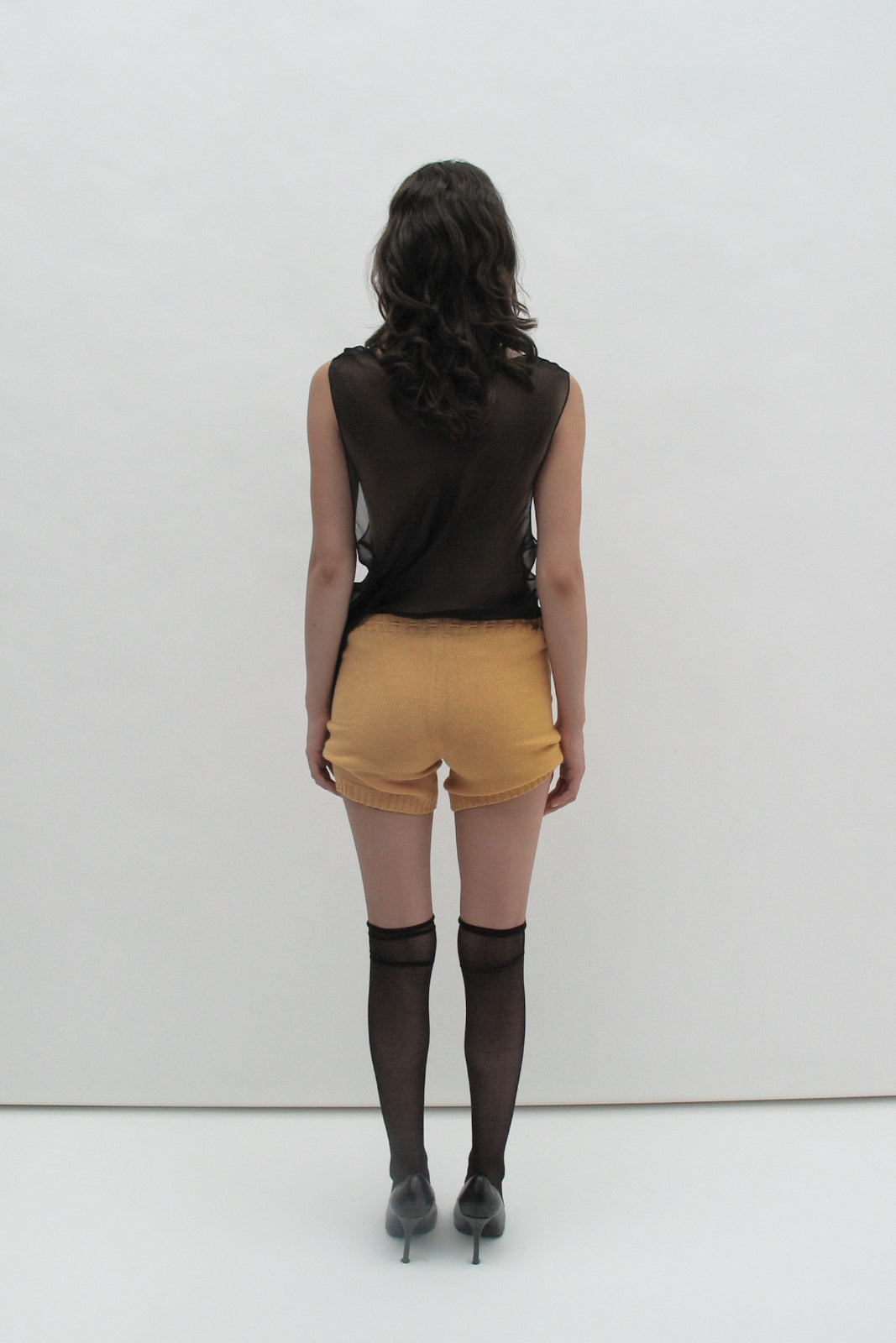 Knit orange shorts