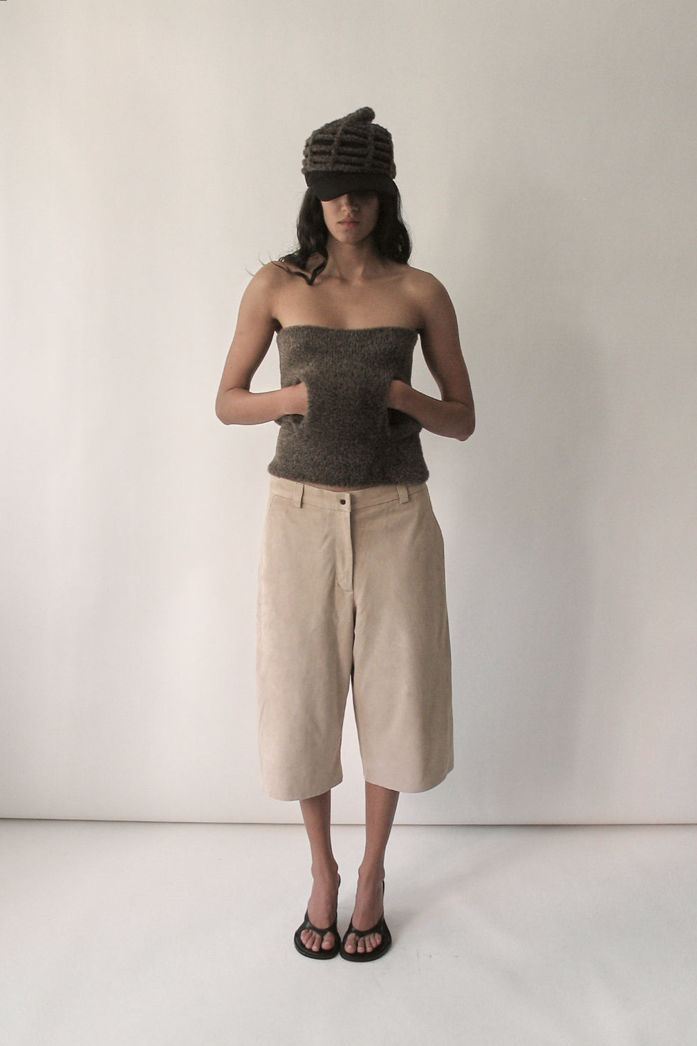 Beige Suede Culottes