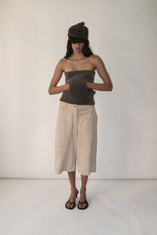 Beige Suede Culottes