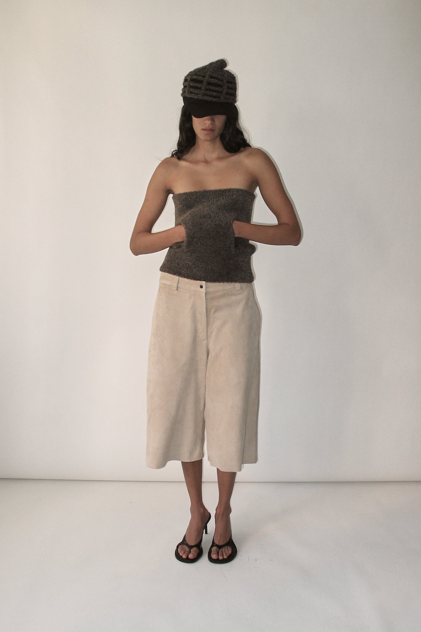 Beige Suede Culottes
