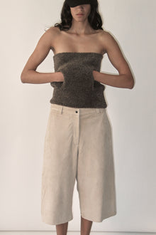 Beige Suede Culottes