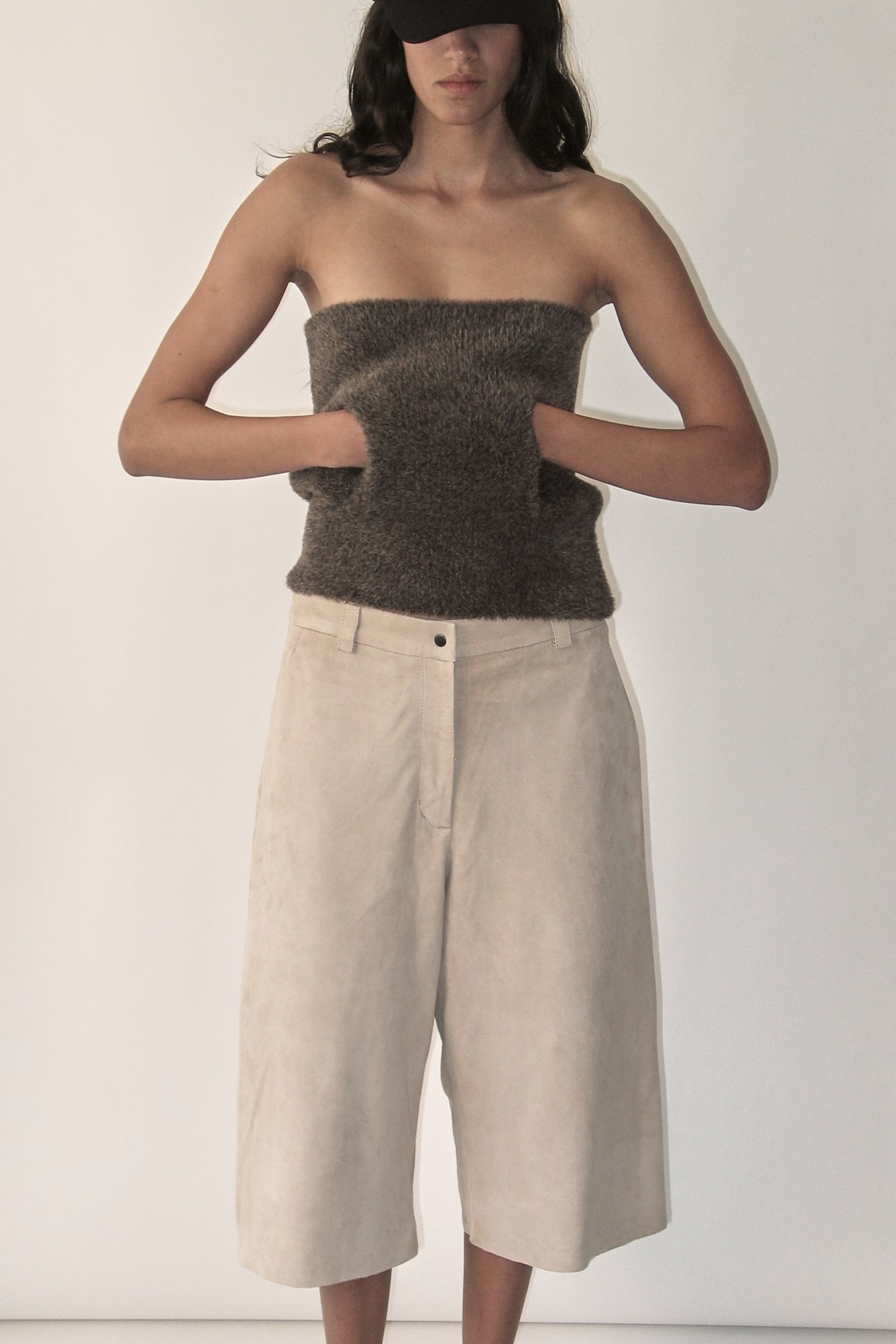 Beige Suede Culottes