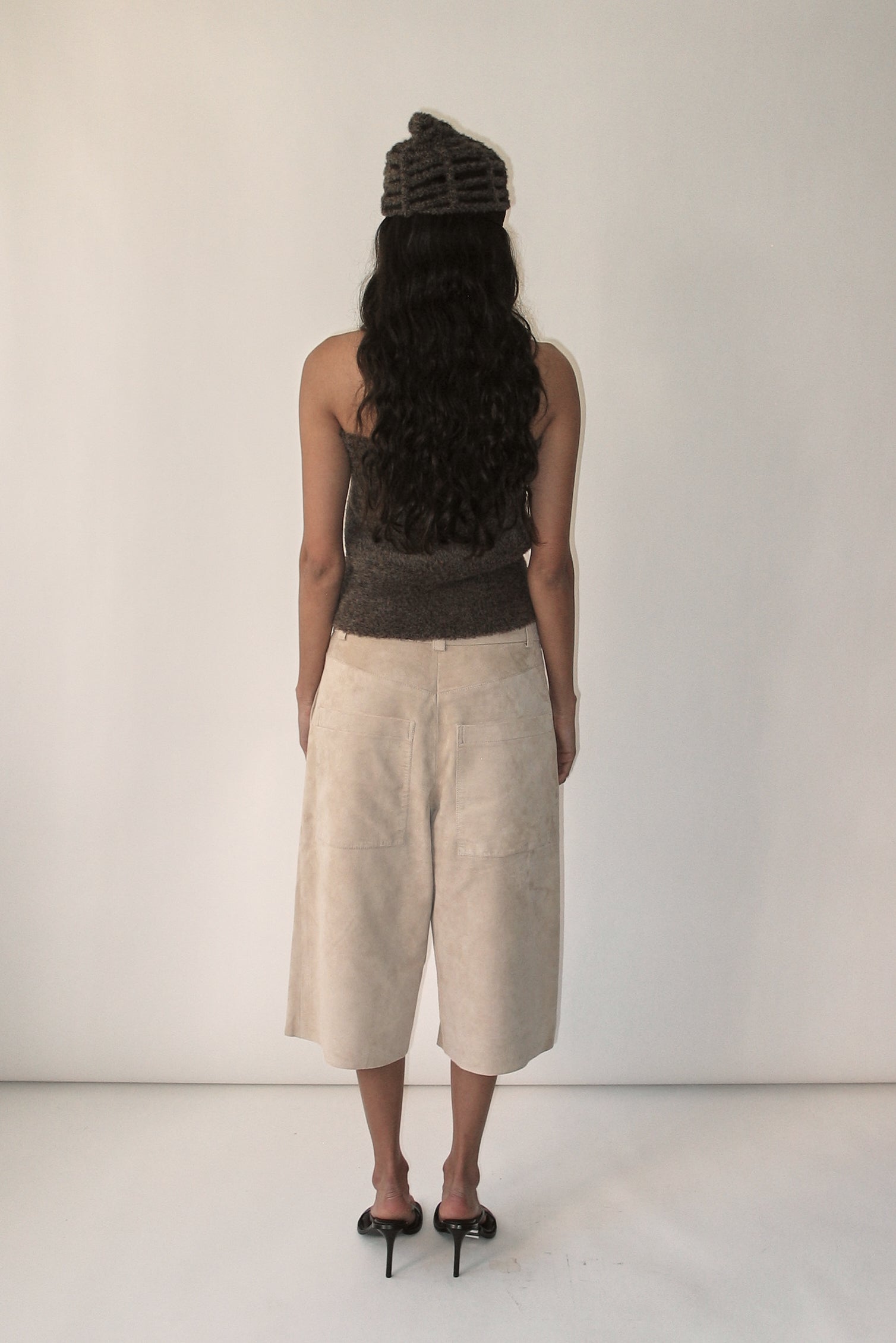 Beige Suede Culottes