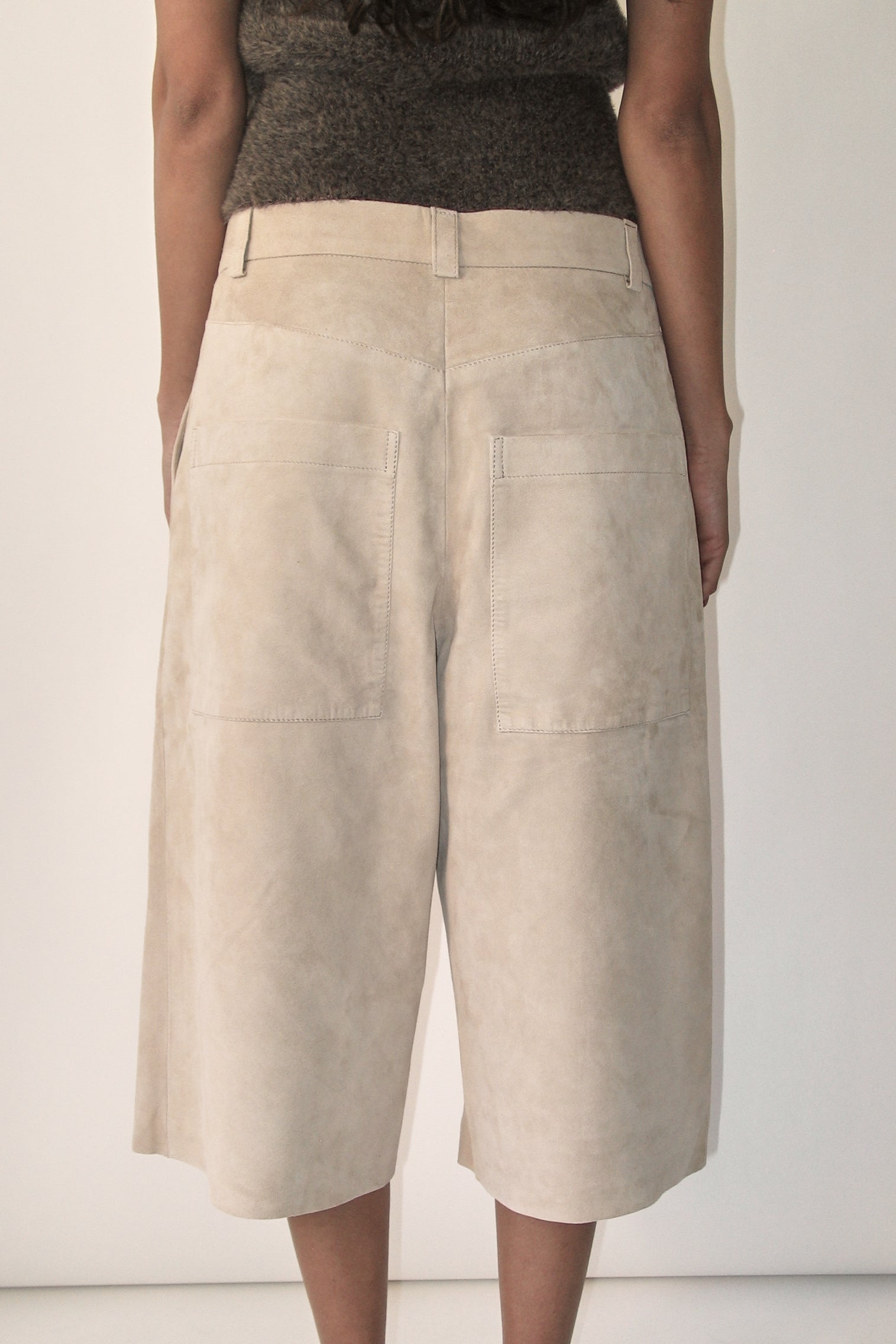 Beige Suede Culottes
