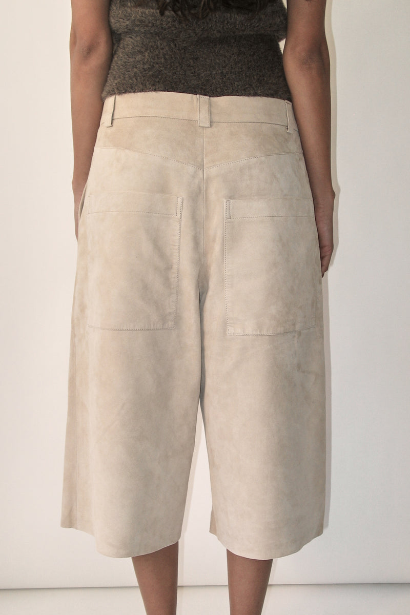 Beige Suede Culottes