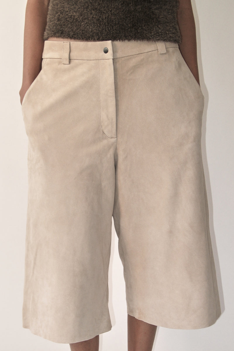 Beige Suede Culottes