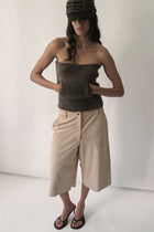 Beige Suede Culottes