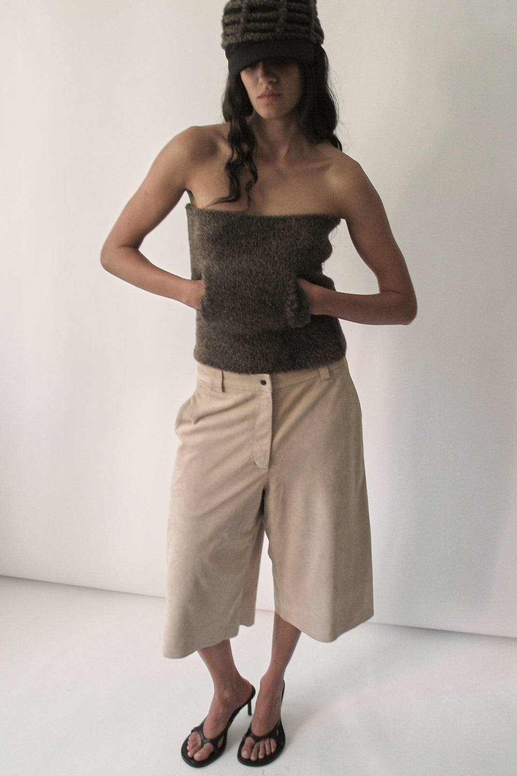 Beige Suede Culottes