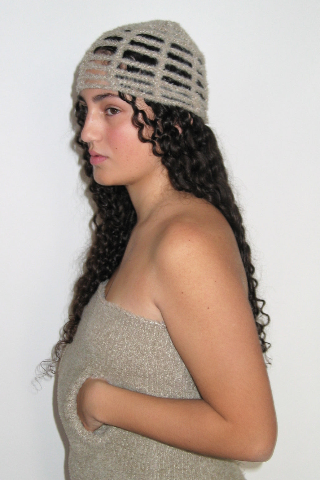 nude threads beanie