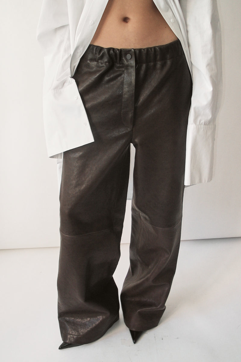 Dark Chocolate Leather Pants