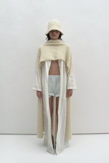 Bouclé merino scarf-transformer