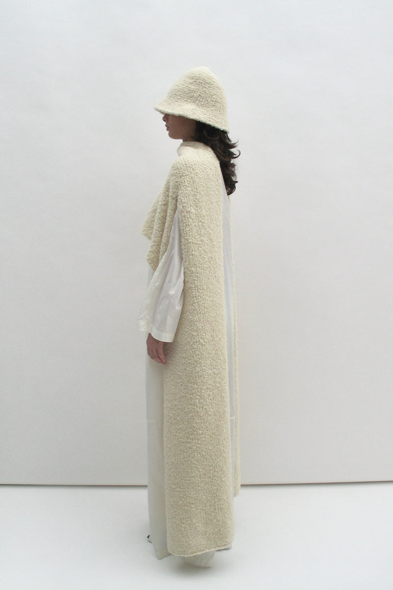 Bouclé merino scarf-transformer