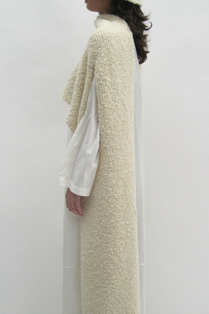 Bouclé merino scarf-transformer
