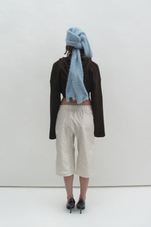 Fluffy light blue scarf