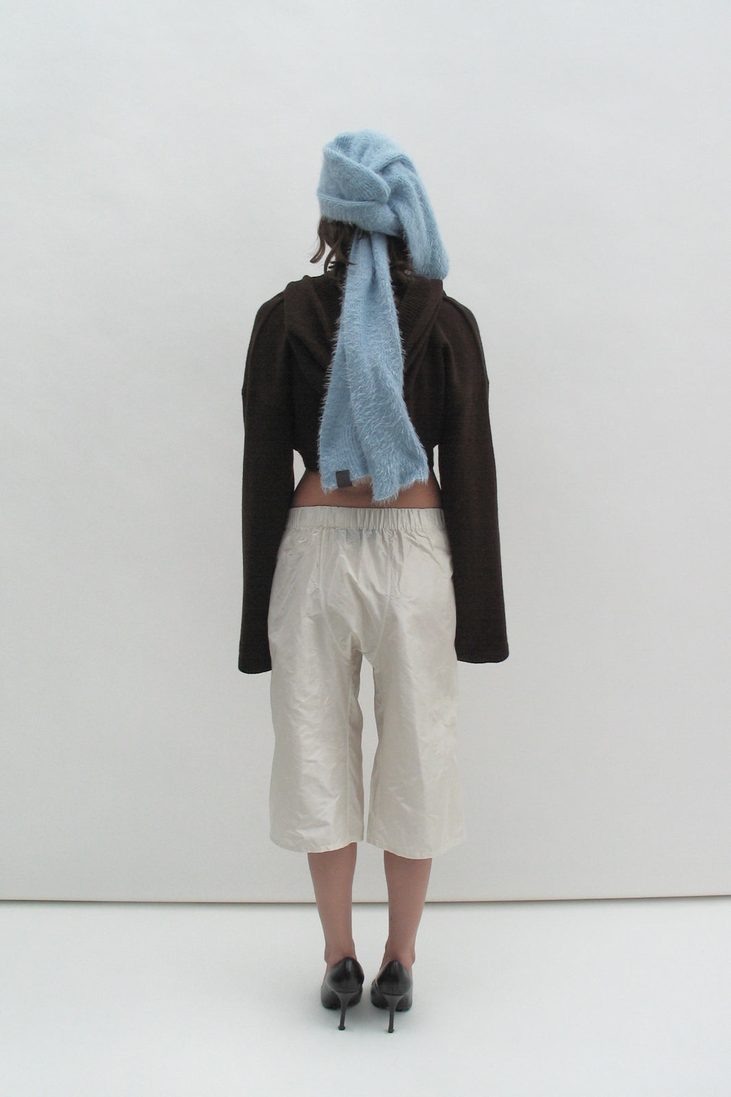 Fluffy light blue scarf