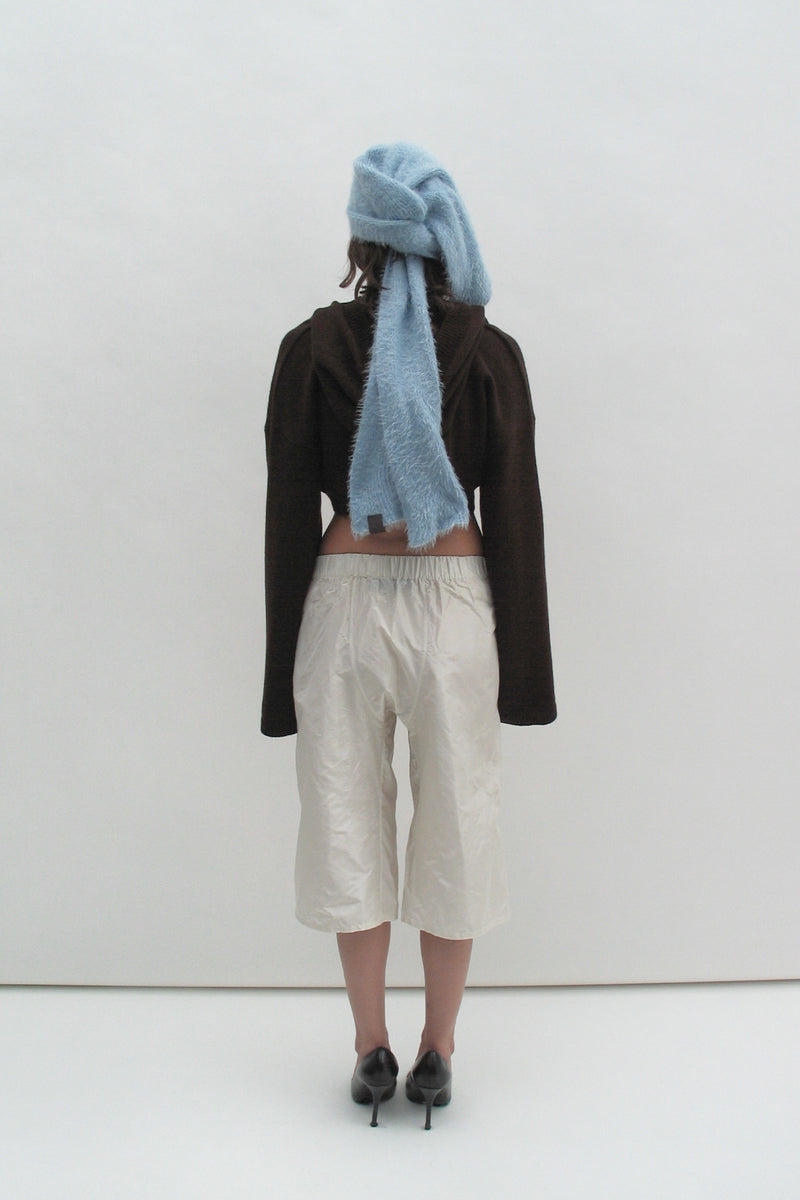 Fluffy light blue scarf