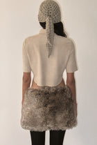 Beige 3/4 Sleeve Micro Suede Blouse