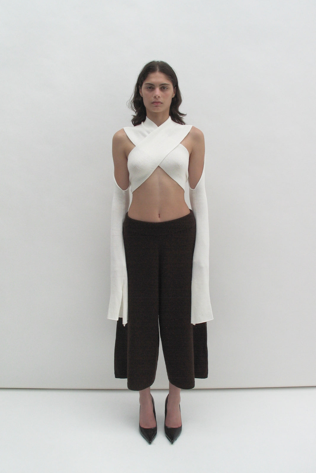 Crossover white straps top