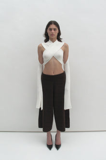 Crossover white straps top