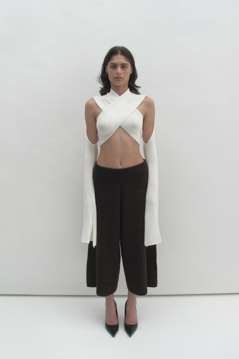 Crossover white straps top
