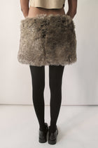 Chameleon Beige Micro Fur Skirt