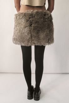 Chameleon Beige Micro Fur Skirt
