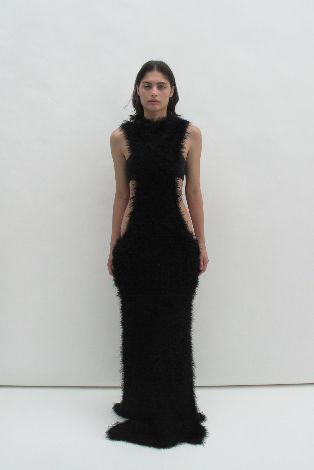 Fluffy cutout dress