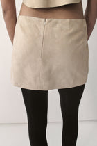 Beige Micro Suede Skirt