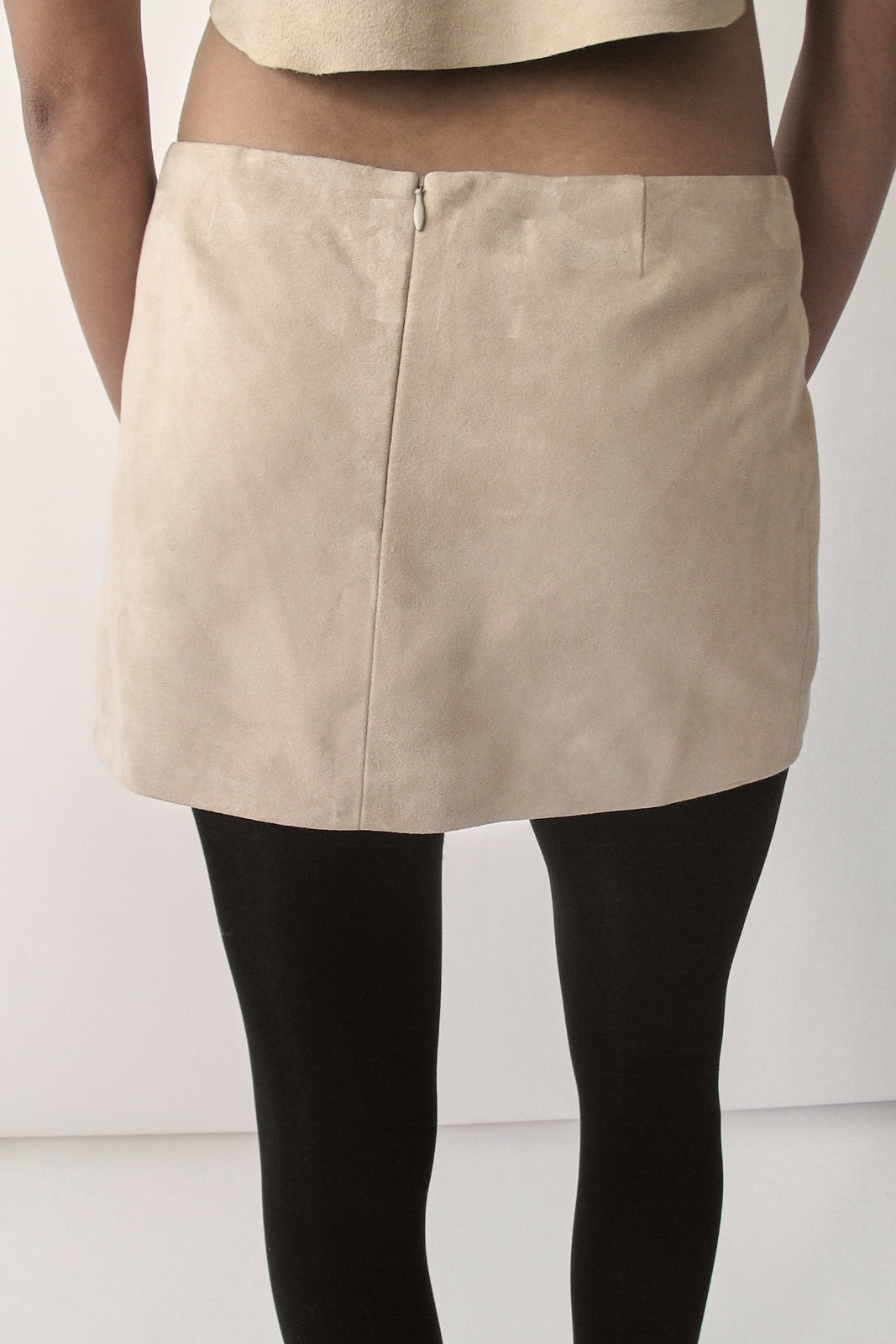 Beige Micro Suede Skirt