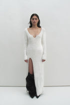 Fluffy white dress
