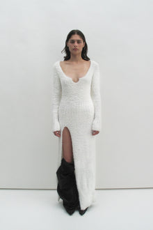 Fluffy white dress