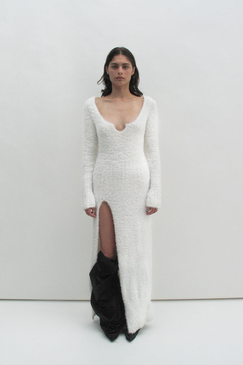 Fluffy white dress