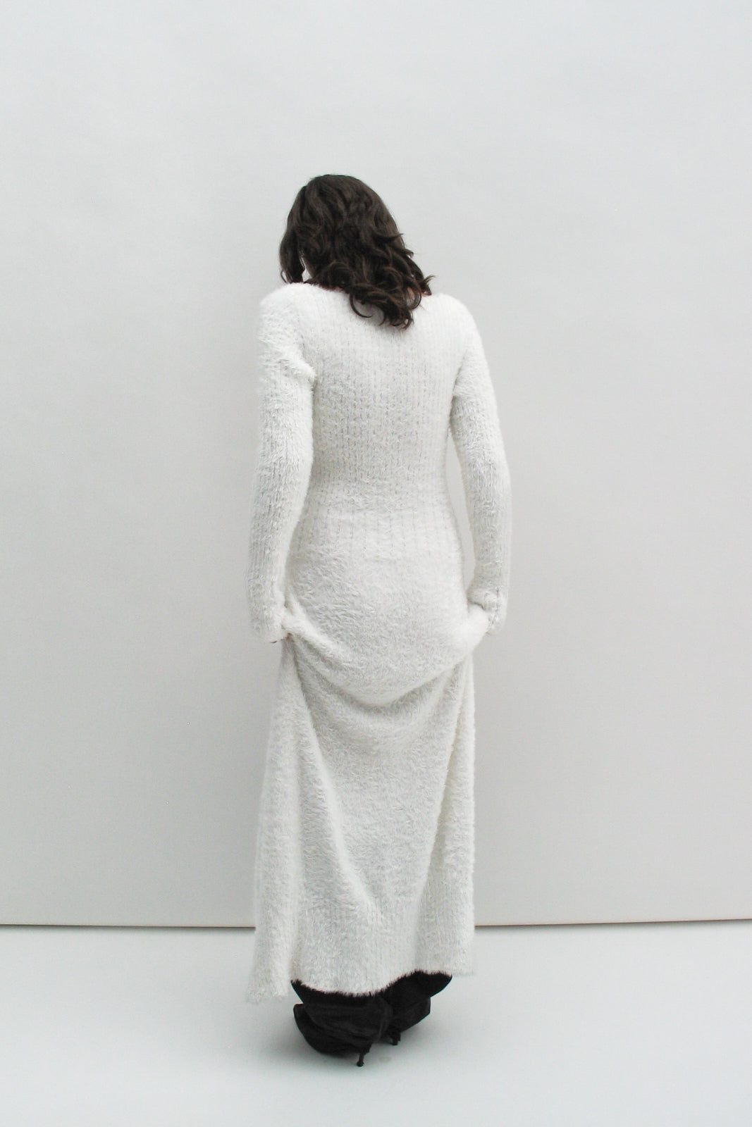 Fluffy white dress