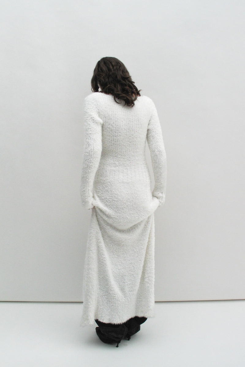 Fluffy white dress