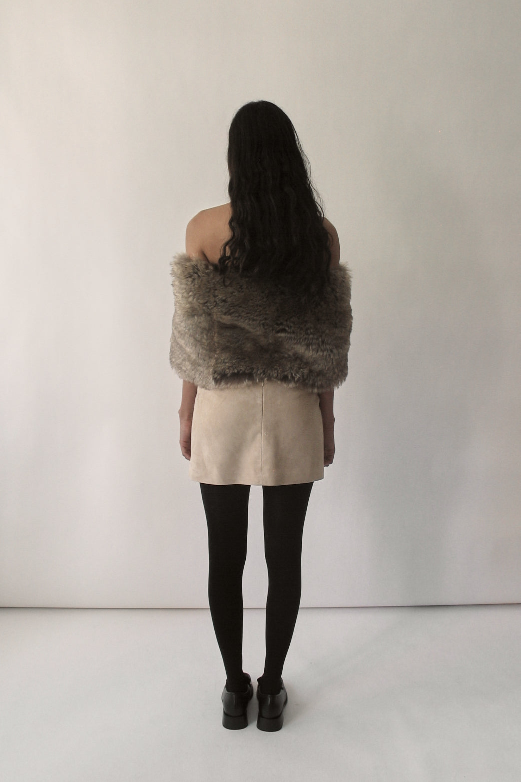 Beige Micro Suede Skirt
