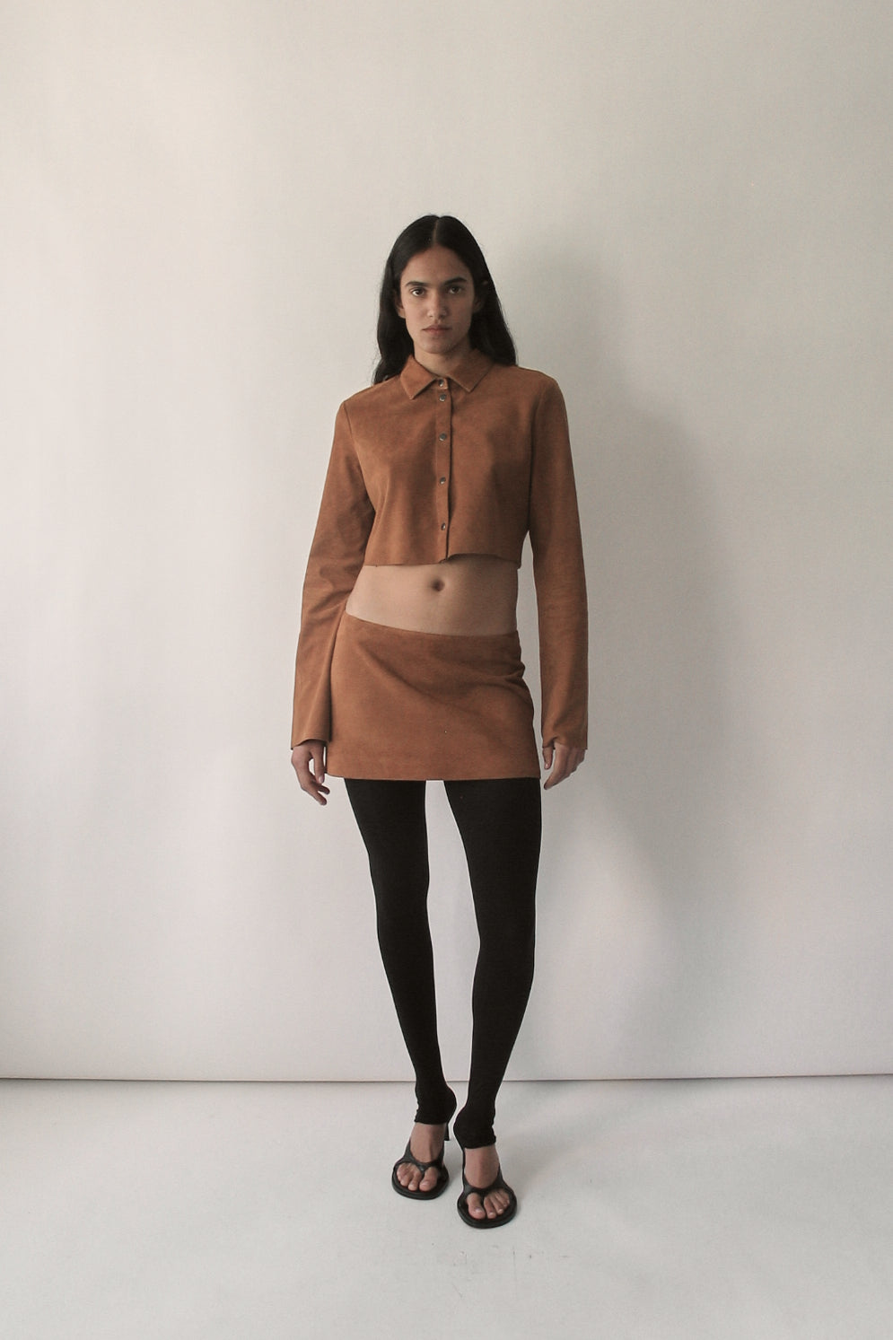 Orange Micro Suede Skirt