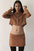 Orange Micro Suede Skirt