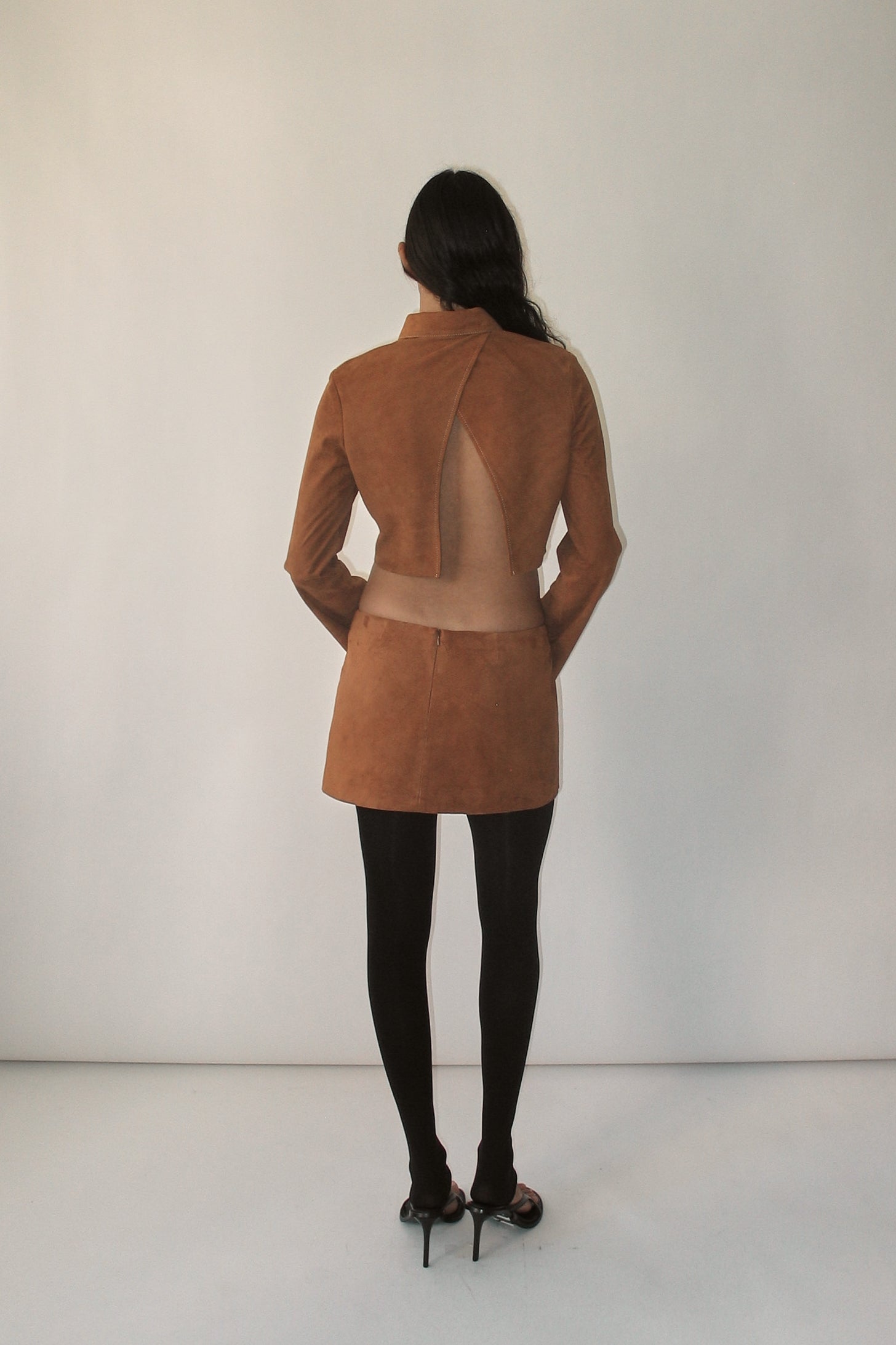 Orange Micro Suede Skirt